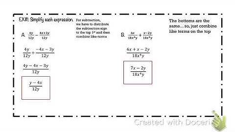 4.4 Add/Subtract Rationals w/ Common Denominators