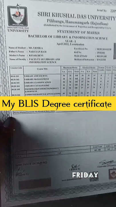 My BLIS Degree certificate.... #short #ytshorts #shortyoutube #viral #trendingreels #trend