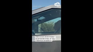 Video shows driver possibly asleep behind wheel of Tesla Cybertruck in Marin Co.