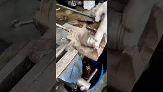 Skillful hands at work - brake caliper piston removal #shortsfeed