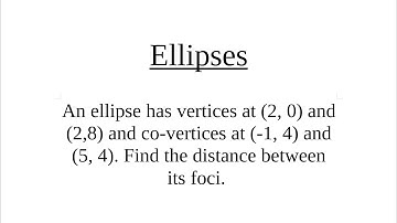 Conics: Ellipses - Vertices, Co-vertices, Foci, Major and Minor Axis, Latus Rectum, Eccentricity