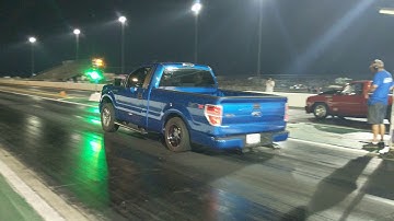 On 3 Single turbo 700 HP F-150 5.0 Coyote 11.1 at 123 Skating down the Track