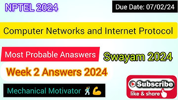 Computer Networks and Internet Protocol | Week 2 Quiz | Assignment 2 Solution | NPTEL | SWAYAM 2024