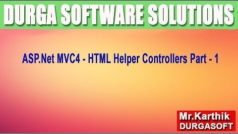 ASP Net MVC4 -  Html Helper Controllers part - 1