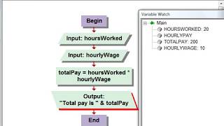 Visual Logic Flowchart Calculate Pay Amount Profile
