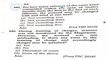 THE CHARGE  CHAPTER XVII (211 to 224) #crpc  #law MCQs #judiciary