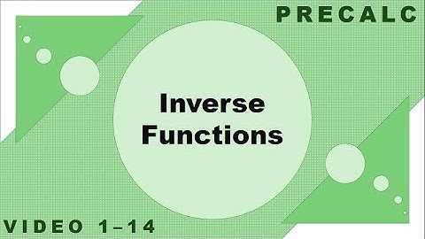 Precalc 1-14 | Inverse Functions