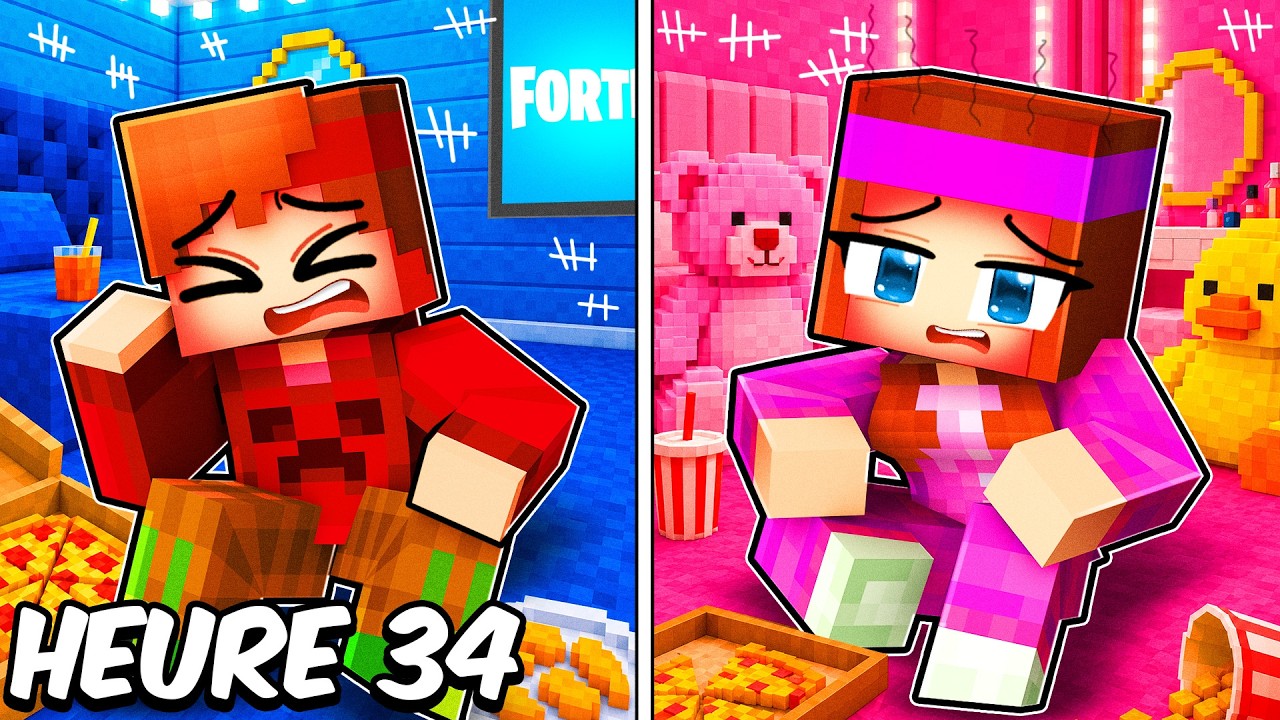 Le dernier à sortir de la chambre gagne Fille VS Garçon sur Minecraft !