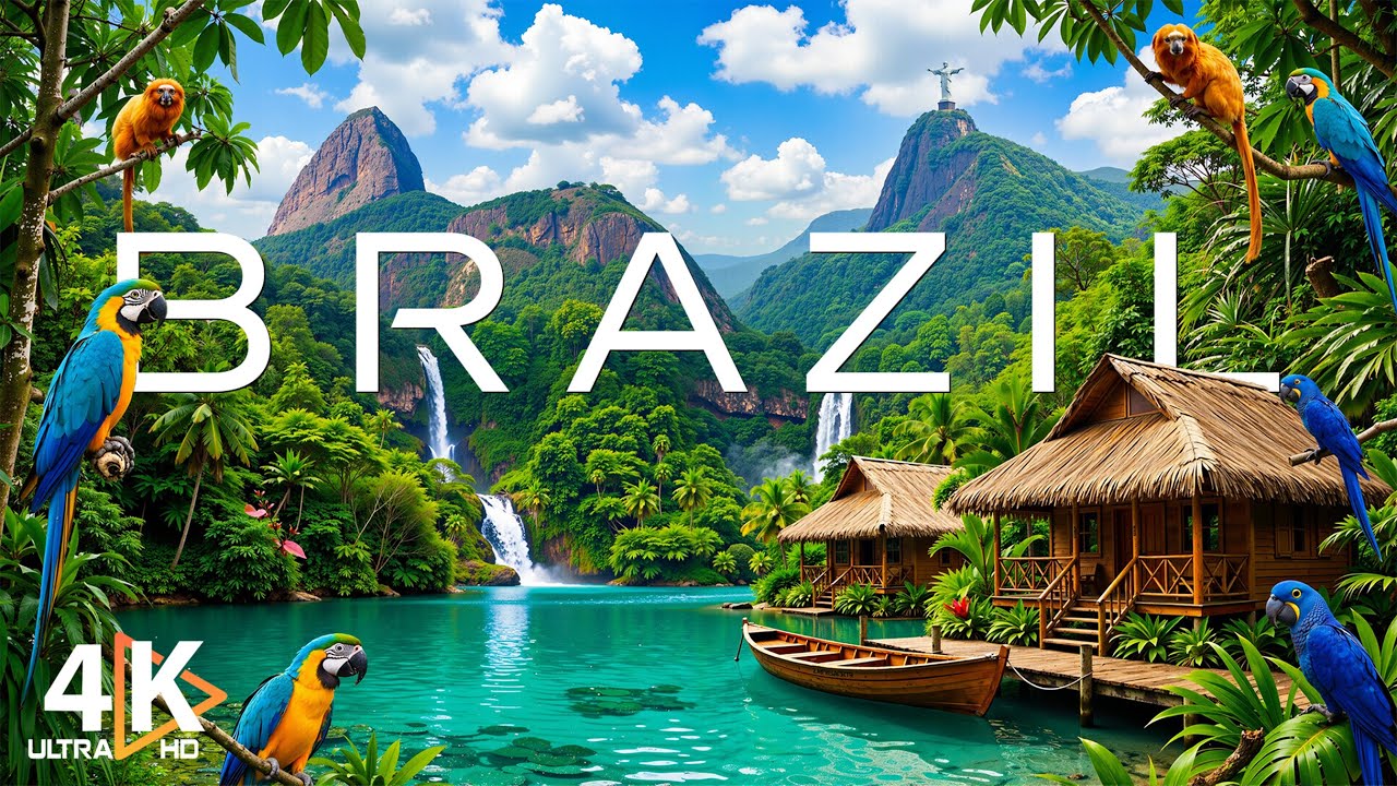 Бразилия 4K UHD 🇧🇷 Откройте для себя яркие города и золотые пляжи