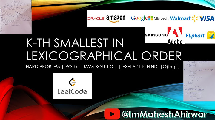 K-TH SMALLEST IN LEXICOGRAPHICAL ORDER | POTD | JAVA SOLUTION | HARD PROBLEM | #trending #leetcode