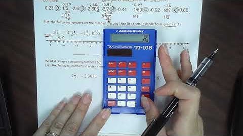 3.4 Journal Compare and Order Rational Numbers