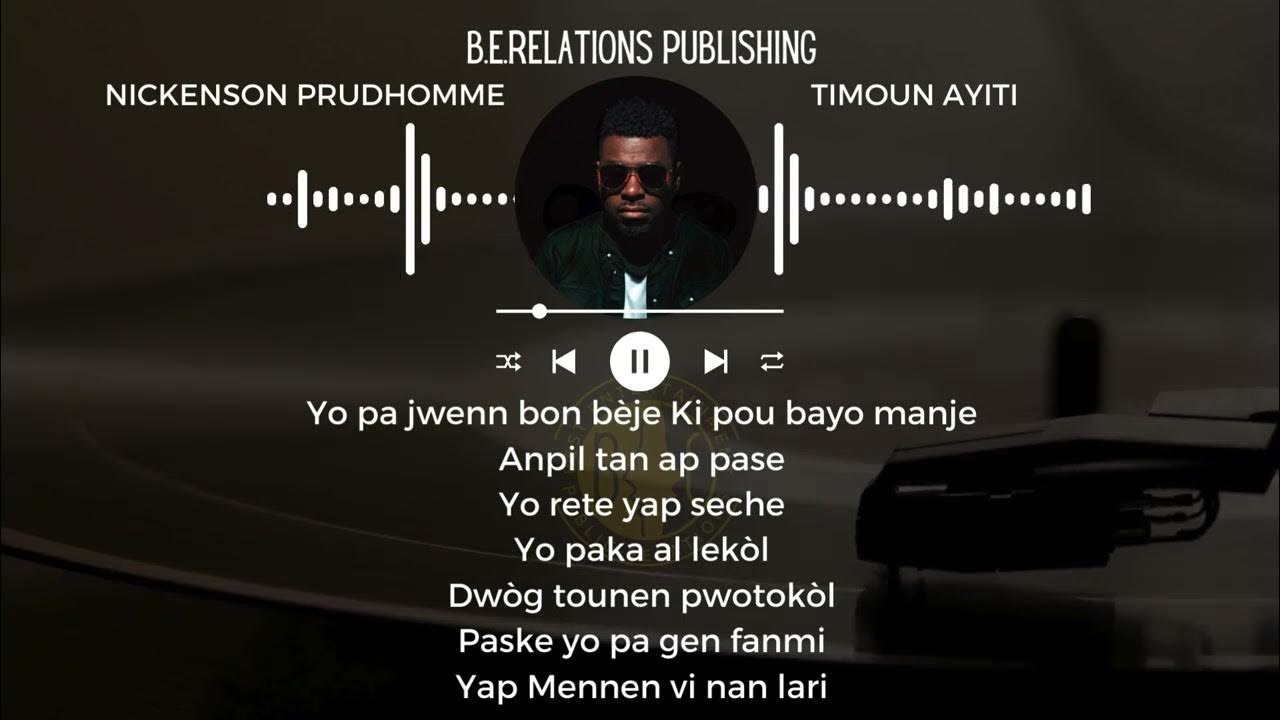 You Are The One Nickenson Prud'homme Lyrics Nickenson Prud'homme & Dener Ceide - Timoun Ayiti - YouTube