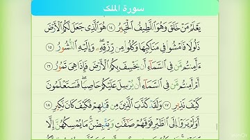 سورة الملک قاری برکت الله سلیم Surat Al-Mulk Qari Barakatullah Salim