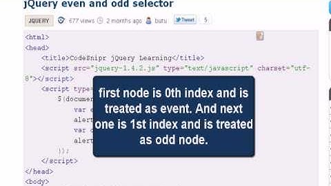 JQUERY Tutoriral : jQuery even and odd selector