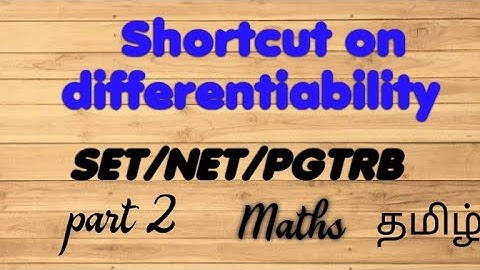 short cut for differentiability part 2 #Net #set #trb Mathematics