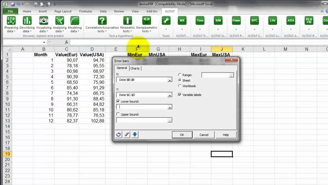 how to use xlstat to make a histogram