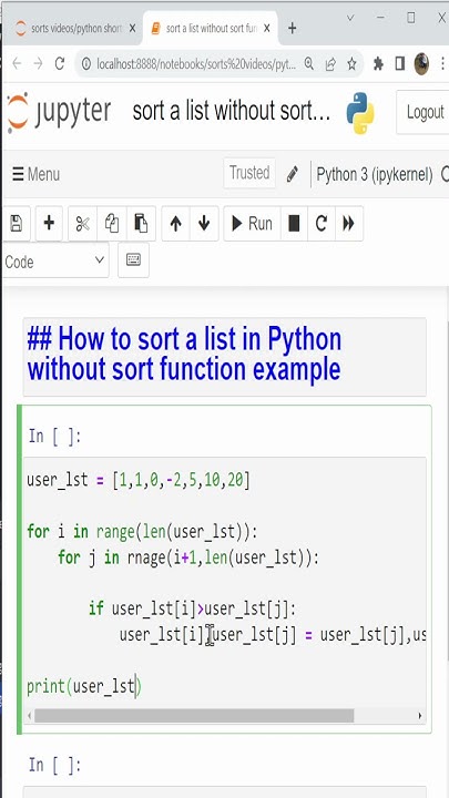How to sort a list in Python without (sort, min, max) built function ...