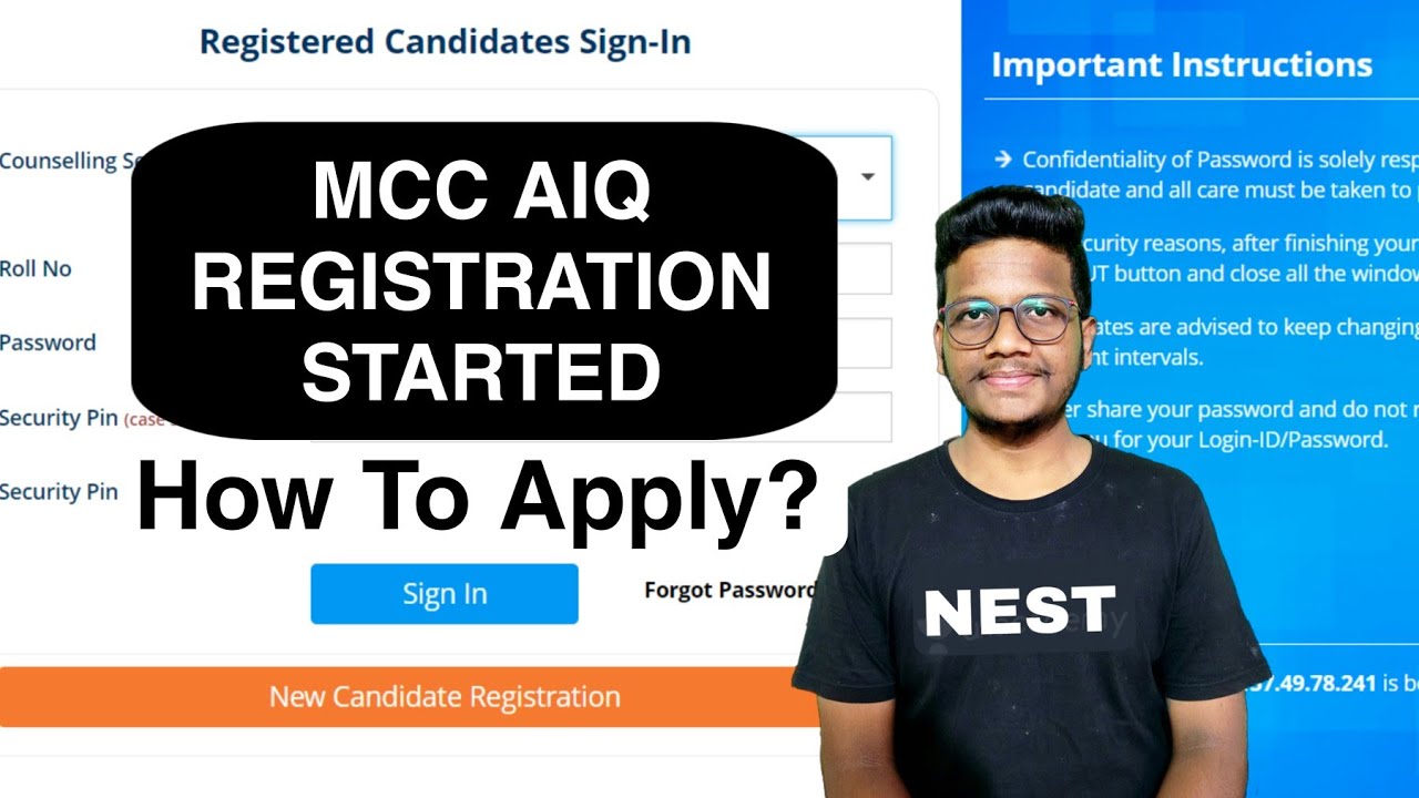 MCC Registration Started How To Apply for NEET 2021 All India Quota