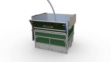 TPS Rental Systems Unifold 1000 IBC Container filling and front discharge.