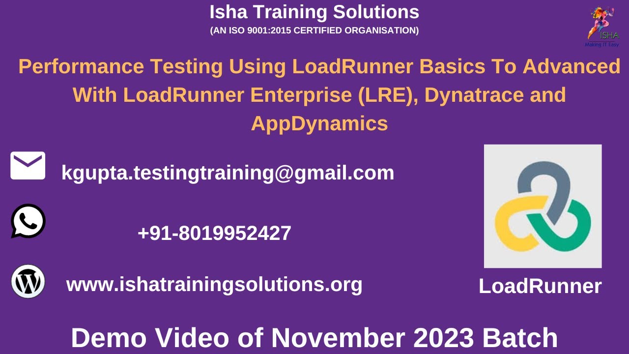 Performance Testing using LoadRunner Demo. Pls contact or whatsapp us ...