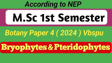 Bryophyte and Pteridophytes| Msc 1st Sem Botany Paper 3rd Original Paper 2024 Vbspu University |