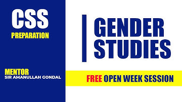 CSS Gender Studies  | Gender Studies syllabus  | Gender Past Papers | Amanullah Gondal | Study River