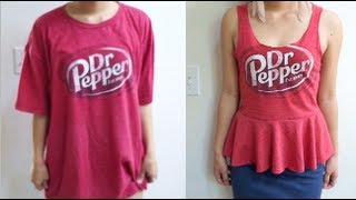DIY T-shirt into Peplum Top