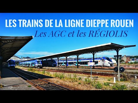 [HD] Les trains de la ligne Dieppe Rouen : les AGC BiBi et les Régiolis