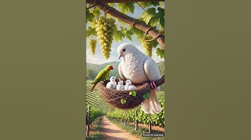 The pigeon makes a nest on the grape tree and the parrot also makes a nest 😭#ai #pigeon #parrot