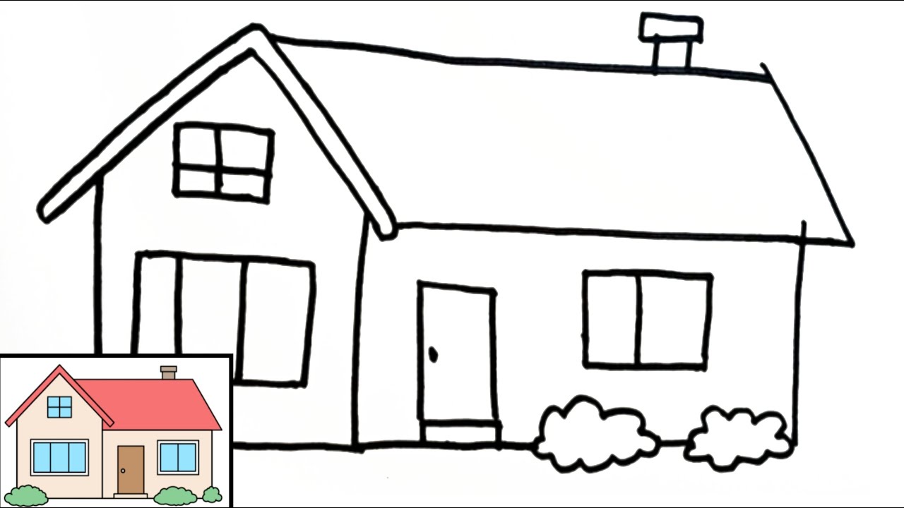 Simple!! Menggambar rumah yang mudah untuk pemula | how to draw a house