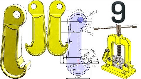 9-Project 47| Clamp-Sided Pipe Vise | SolidWorks Tutorial: clamp hook