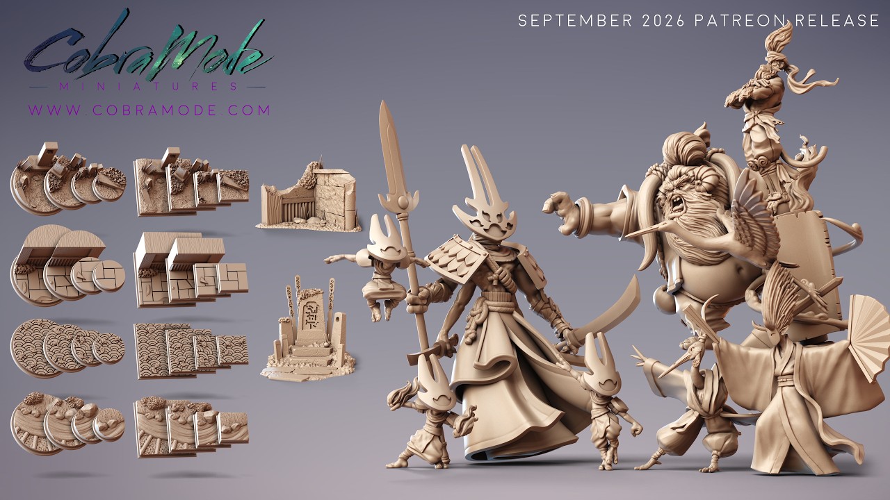 Cobramode 3D Printable Miniatures - September 2026 Patreon Release