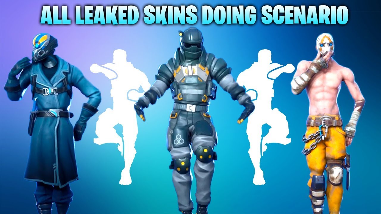 ALL *NEW* LEAKED SKINS DOING SCENARIO EMOTE! [Sledge,Psycho, Areonaut](Fortnite Battle Royale)
