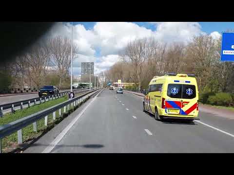 IC ambulance onboard video Amsterdam olvg west naar oost nieuwe micu 13301