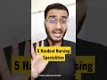 Hardest Nursing Specialities🔥 Nursing Speciality #shorts #nursing #nursingspeciality #ashishgaikwad