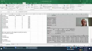 Basic Excel: multi-variable linear regression + categorical variable