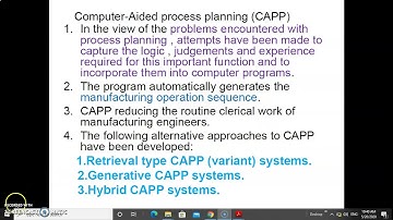 Computer Aided Process Planning Part1 by Dr  Jignesh K Patel