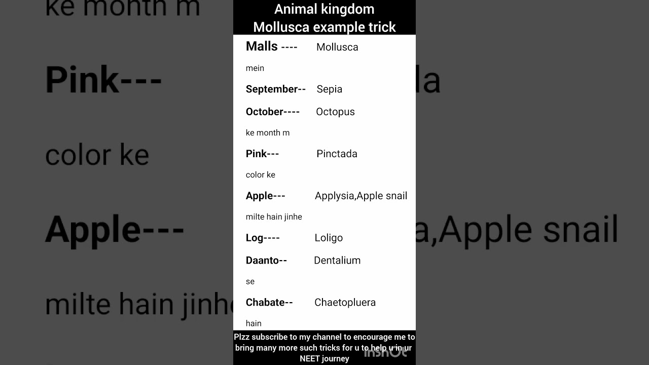 Mollusca example trick