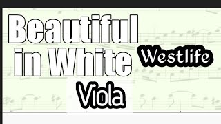 Beautiful in White Viola Sheet Music Backing Track Play Along Partitura
