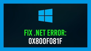 FIX: .NET Framework 3.5 Error 0x800f081f