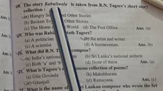 most important mcqs on 'Kabuliwala' story by R. N. Tagore and movie, 6th semester, paper 2nd