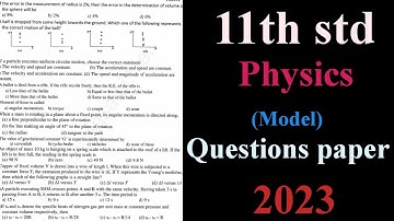 11th-Physics-EM-Public-Exam-2023-Model-Question-Paper-English-Medium #exam #11th #11thclass