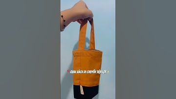 Túi xách tay Đen Nâu Cam thiết kế đơn giản trẻ trung vải canvas bền, dây rút và quai xách tiện lợi