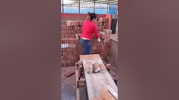 Unloading process of bricks by conveyor belt