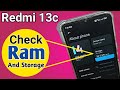 Redmi 13c check ram and storage