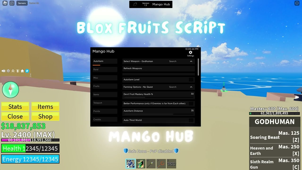 Mango Hub Blox Fruits Script Download 100% Free