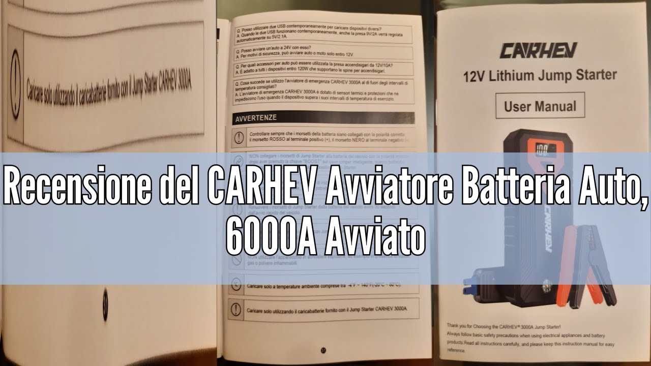 Avviatore Batteria Auto Portatile CARHEV 6000A - Power Bank Per Auto Con Torcia LED E USB - Foto 3