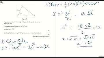 Pearson-Edexcel GCSE to A-level Transition Trigonometric Ratios Exam Questions Q3