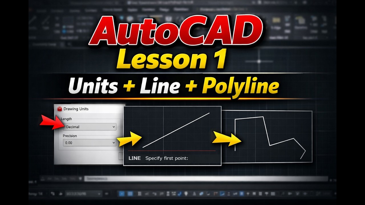 AutoCAD for Beginners | Unit Setting + Line & Polyline (Step-by-Step ...