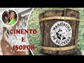 DIY - COMO FAZER UM LINDO VASO PERSONALIZADO, IMITANDO MADEIRA, COM CIMENTO E ISOPOR